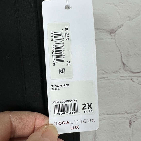 Yogalicious Lux Scuba Jamie black pull on cargo pants sz 2X NWT $72 - Picture 3 of 6